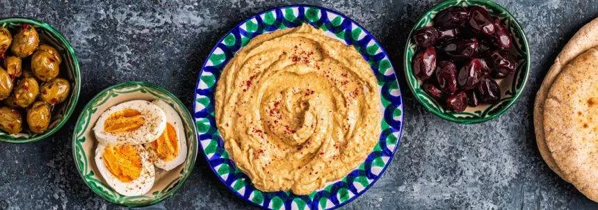 Hummus - traditional dish of Israeli and Middle Eastern cuisine.